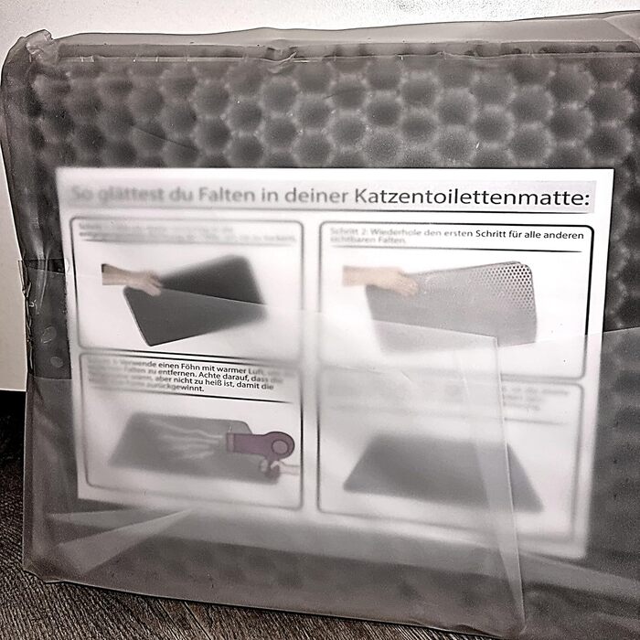 Matte Plazzid® для котячого туалету: XXL, 90x60 см, сіра, водонепроникна, з кріпленням