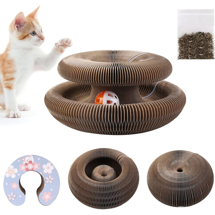 Котяче дряпальний борд - інтерактивна іграшка з котом'ятою та дзвіночком. Дряпальний картон для котів, іграшка для шліфування кігтів.