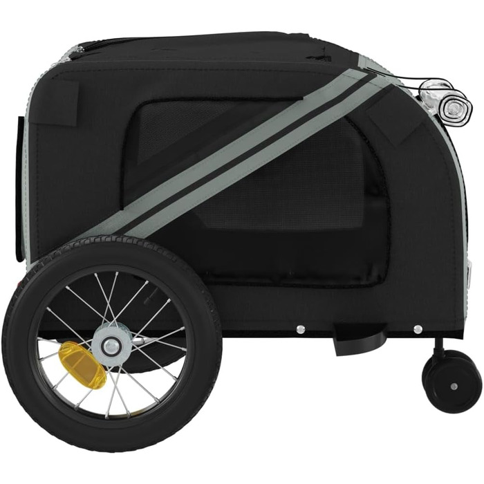 Причеп для тварин (122x52x53 см, чорний та сірий)