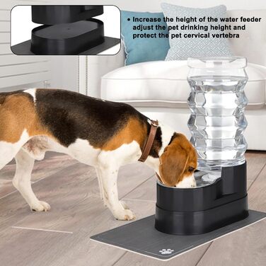 Автоматичний поїльник для тварин Sfozstra, нержавіюча сталь, водонепроникний піддон, підвищений край, для котів та собак (з залізом, 9л)