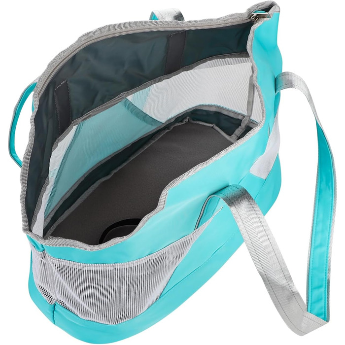 Сумка-переноска для собак та котів на літо, дихаюча, з регульованим плечовим ременем (Світло-блакитна)