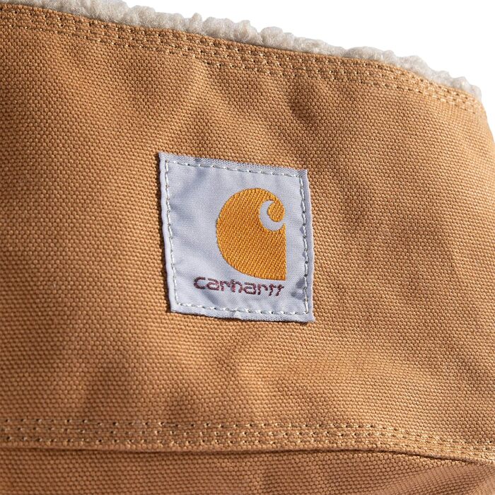 Лягушкове ліжко для собак Carhartt Firm Duck, міцний канвас, водонепроникна підкладка, середній розмір, камуфляж Asphalt Duck, колір Carhartt Brown (Sherpa Top), розмір 89 x 69 x 10 см