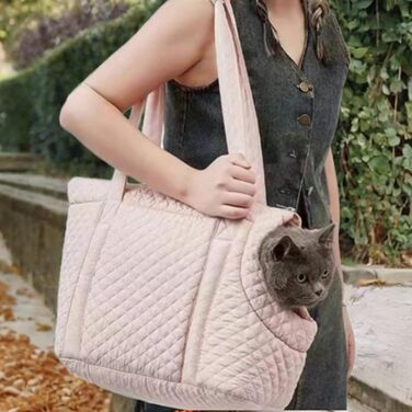 LOVIVER Сумка-переноска для котів та маленьких собак, рожева, тепла, для подорожей