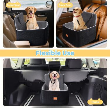 Автомобільний лежак для собак середніх та маленьких порід (до 13.6 кг), 52x52x50 см, з м'якою піною Memory Foam та кріпленням для безпеки