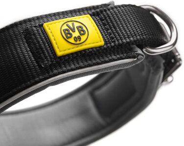 Нашийник для собак HUNTER Neopren Reflect BVB, світловідбиваючий, з підкладкою, чорний/жовтий, 45 см