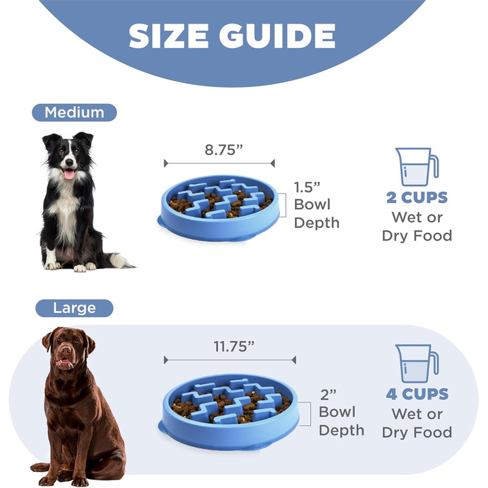Antischlingnapф Outward Hound для собак - великий, повільний годівник. Запобігає здуттям, нековзний, довговічний. Підходить для води та корму (блакитний). Fun Feeder L Blue