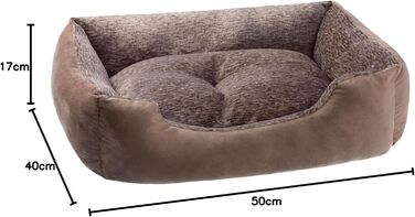 Крісло-ліжко для собак з м'яким знімним подушкою, можна прати, різні кольори та розміри (S, коричневий)