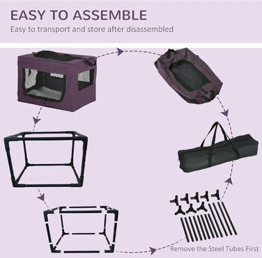 Переноска для кота PawHut 48,5 см, фіолетовий, для кошенят та мініатюрних собак