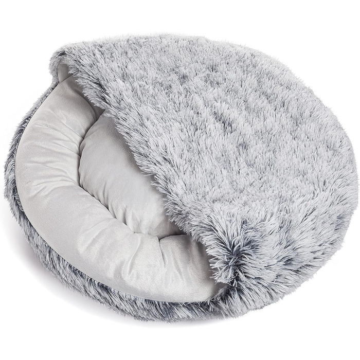 Кігтеточка-лежанка для котів та собак Weltbild - затишна печерка Ø 60 см з плюшу, як лежанка для котів або собак, печерка, що можна прати