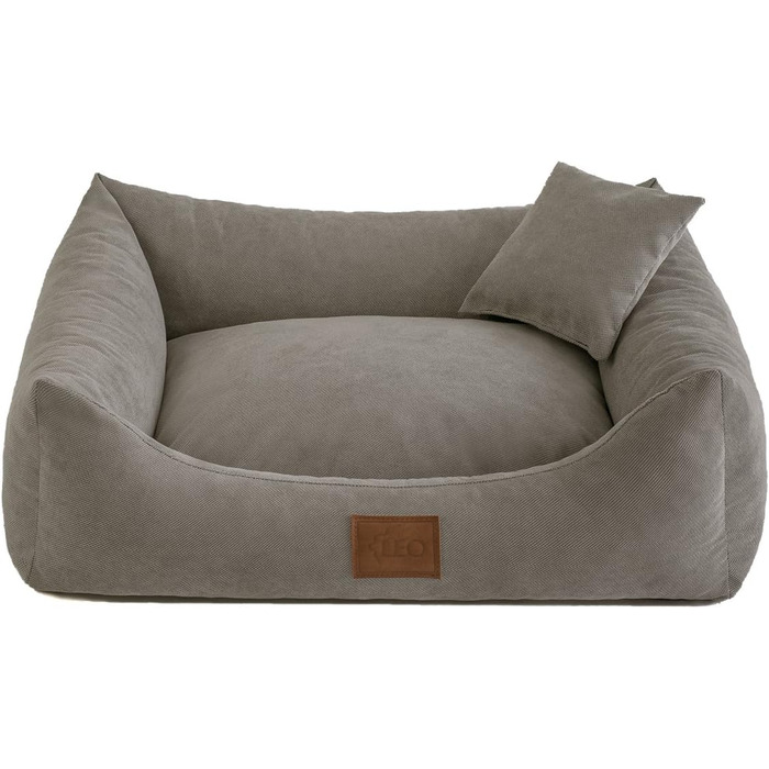 Собаче ліжко Sofa Sun XXL 130x100 см, сіре, 6 розмірів, 4 кольори, диван для собак, подушка, кошик