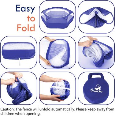 Pawaboo: вольєр для дрібних тварин, складаний, водовідштовхувальний. Підходить для кроликів, курей, кошенят, цуценят, хом'яків. З сіткою, блискавкою та нейлоновим дном – Indigo