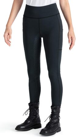 Легінси для верхової їзди NAVISKIN з силіконовим повним покриттям, чорні, з кишенею для телефону, Slim Fit