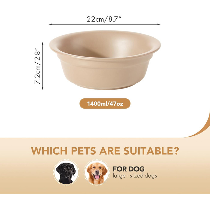 Набір керамічних мисок для собак Havniva 16 см (2 шт.) - для корму та води, широка горловина, з заокругленим краєм, матовий білий колір