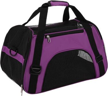 Транспортна сумка для тварин, переноска для котів, водонепроникна, легка, для подорожей, кемпінгу, прогулянок (фіолетова)