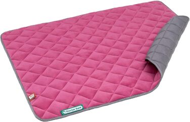 Підстилка для собак Doctor Bark - флісова двостороння, 100x80 см, рожевий/світло-сірий, для великих собак, миється до 95°C