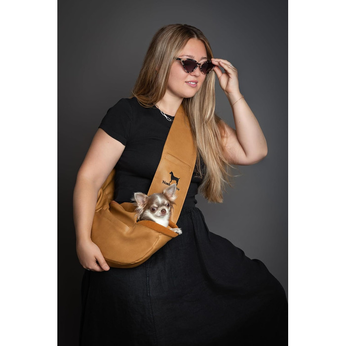 Сумочка для собак Noah & Paw до 5 кг, з регульованим ремінцем та м'яким хутром, 3 ступені безпеки, веганська шкіра