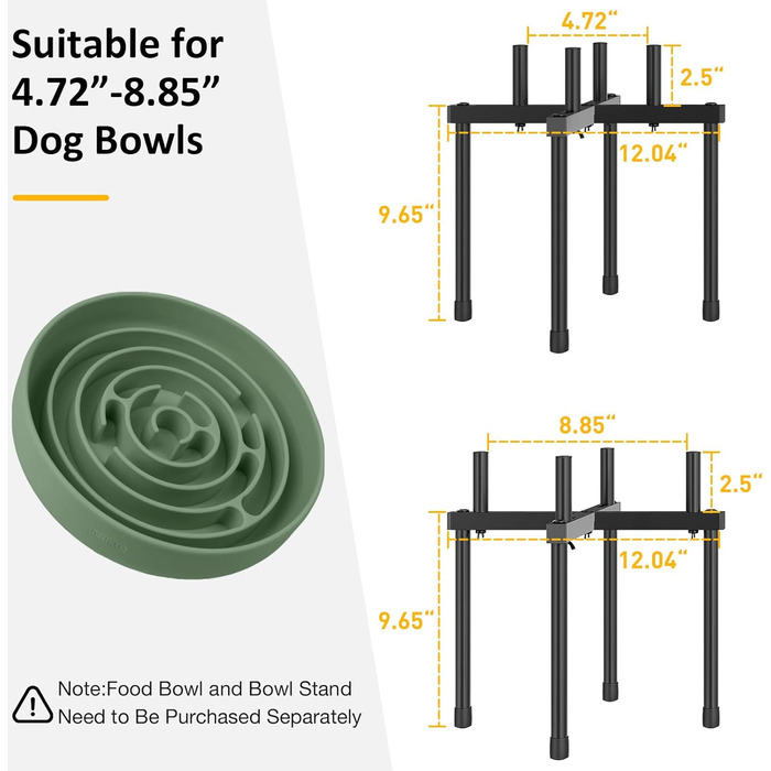 Підставка для води для собак Jane Eyre – регульована, піднята, для великих та середніх собак, антиковзаюча, без миски. Матеріал: L-STEEL