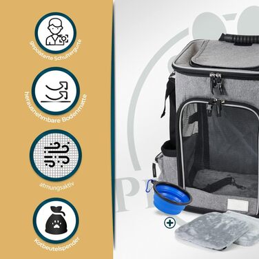 Рюкзак для собак PETSWORLD, складаний | Для тварин до 8,5 кг | Дихаючий, з сіткою | Ергономічна підкладка | Кишені та аксесуари