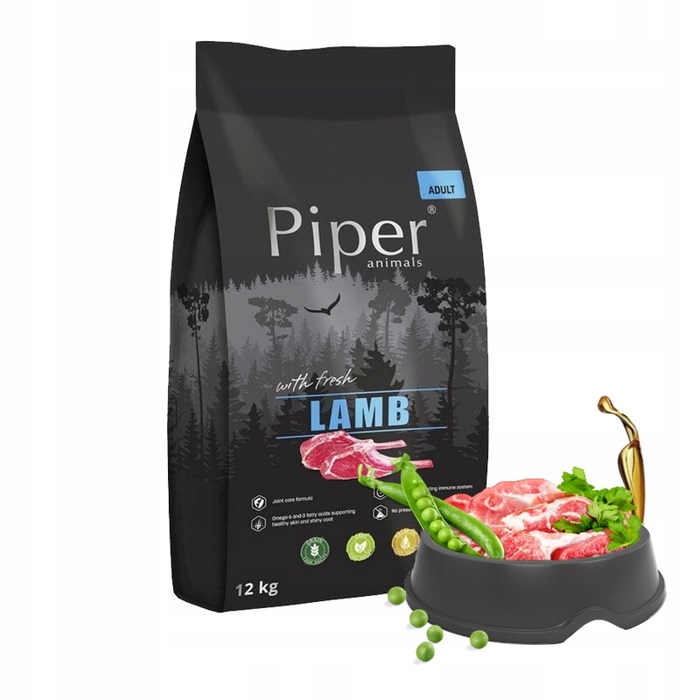 Сухий корм для собак Dolina Noteci Piper Animals з ягнятиною, 12 кг