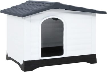 vidaXL Будка для собак сіра 90,5x68x66 см поліпропіленова, будиночок для собак