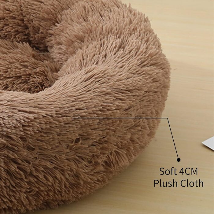 М'яке ліжко для собак та котів Doughnut, Ø80 см, Khaki. Зручне, миється, з антиковзаючою основою. Підходить для собак та котів великих, середніх та маленьких порід.