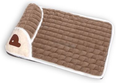Ортопедична подушка для собак, маленьких та середніх порід - миється, не ковзає, з високим бортиком. Знімна наволочка. Розмір S: 50x35 см (Колір: Коричневий)