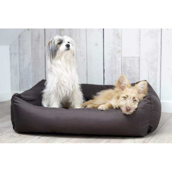 Водонепроникне ліжко для собак 4L Textil Koko великих порід, корзина для собак, знімний та пральний чохол, коричневий (100x80 см)