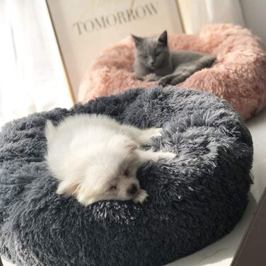 Крісло-лежанка для собак Chic, корзина для котів та собак, велике м'яке ліжко для собак, велике собаче ліжко, зручне миється, середнього/великого розміру, 60 x 60 см, темно-сірий