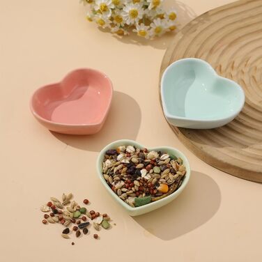 Набір мисок для тварин: хом'яки, їжаки, миші, морські свинки, серцеподібна форма, 3 шт.