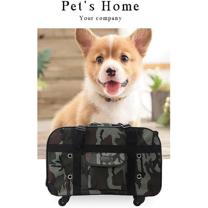 Транспортна сумка для тварин на колесах RRXEOUU - для собак та котів, дихаюча, портативна