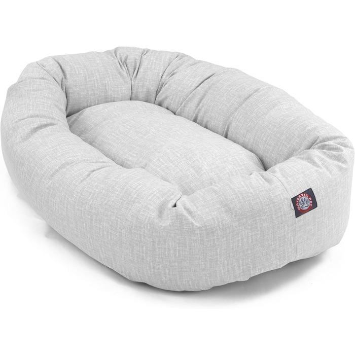 Кругле лежанка для собак Majestic Pet Bagel 61 см, сірий, з підтримкою хребта, м'яка, зручна, для відпочинку, washable