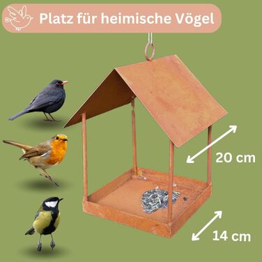 Металева годівниця для птахів на ніжці, 143 см, вологостійка, рустикальний стиль, годівниця для пташиного корму