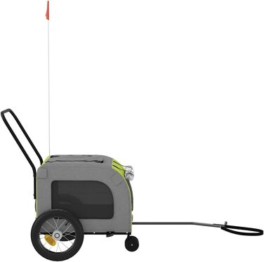 Причіп для тварин на велосипед з місцем для зберігання, зелено-сірий, для собак та котів