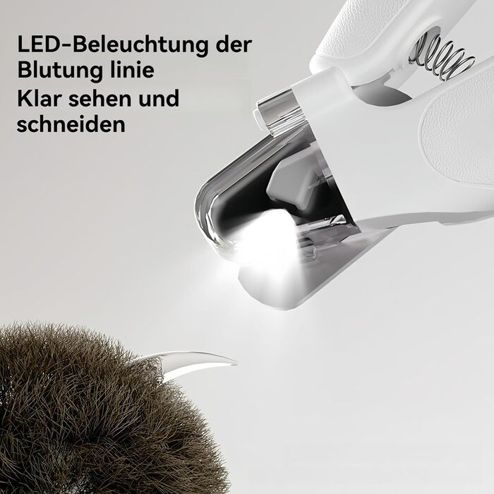 Yagerod Lichtschere Pro: професійна LED-ножиця для грумінгу котів та собак, 2-в-1, з екраном, тихий мотор, збірник для шерсті (білий)