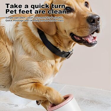Автоматичний мийчик лап для собак | Автоматична машина для миття лап, USB-зарядка, аксесуари для догляду за тваринами, електричний мийчик лап для собак (білий / рожевий)