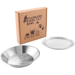 Миски для котів з нержавіючої сталі, 17,3 см, для кошенят та дрібних тварин, 2 шт.