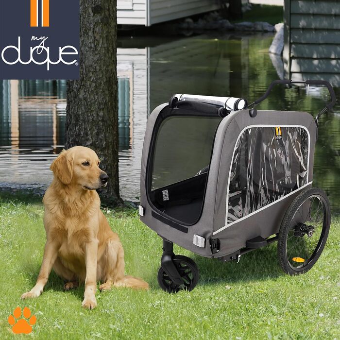 Carter - Велосипедна коляска для собак та домашніх тварин 3в1, причіп, візок для покупок, таргалка, легкий у складанні, сірий, вантажопідйомність 50кг