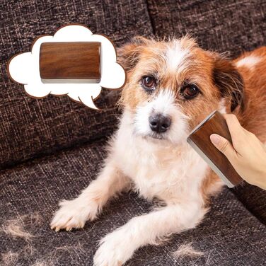 Щітка для видалення шерсті собак та котів з дерев'яною ручкою | Догляд за шерстю для довгошерстих тварин, 12,8 x 6,9 см