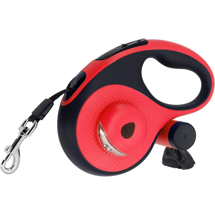 МоYouno Висувна поводок для собак 8 м з тримачем для відходів, червоний