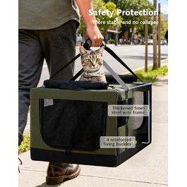 Транспортна переноска для котів Pecute - переноска-торба для 2 котів, стабільна, складана, для подорожей (темно-зелена)