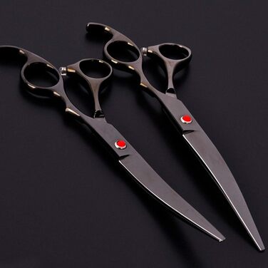 Набір професійних ножиць для собак 5-в-1, 7 дюймів, нержавіюча сталь, включає прямі, фінішні, вигнуті та гребінці