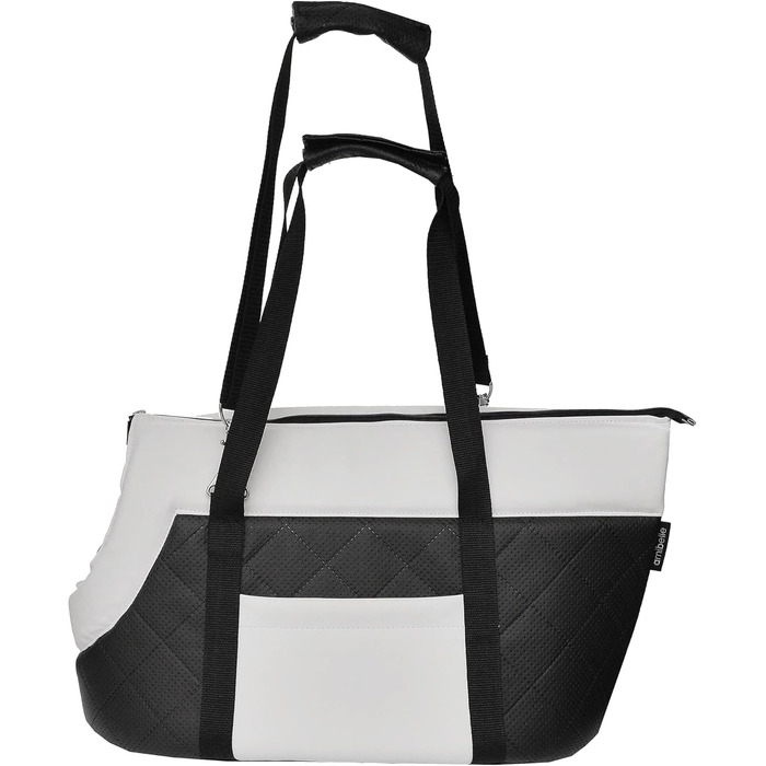 Сумка-переноска для собак та котів Boutique Zoo, чорно-біла (штучна шкіра), до 5 кг