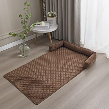 М'яке ліжко-софа для собак та котів з велюру, 75x120 см, колір кавовий