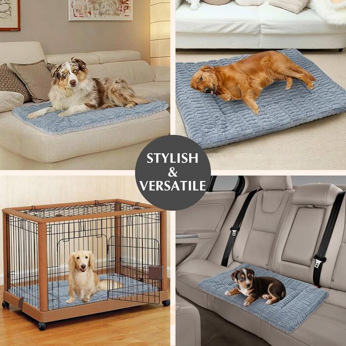 Килимок для собак IEUUMLER, м'який, з memory foam, 100x80 см (Full Grey, XL)