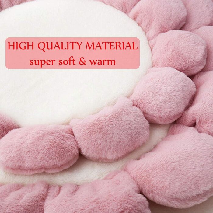 Килимок для тварин Oncpcare, круглий, з квітковим малюнком, м'який, теплий, плюшевий, для собак та котів середніх та малих порід, рожевий, L (100 см)