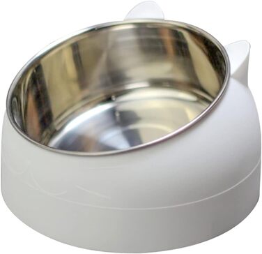 Набір з 2 мисок для котів з нержавіючої сталі, 200 мл (чорний + білий)