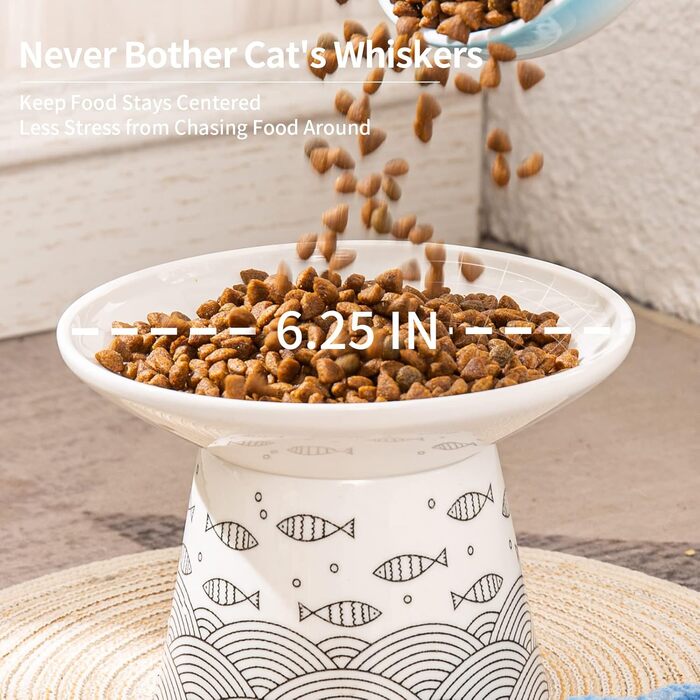 Керамічна миска для котів OMAYKEY з широким дном, 16,5 см: для комфортного харчування та захисту шиї