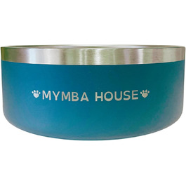 Нержавійна миска для корму для котів та собак, з неслизьким дном, легко миється, синього кольору