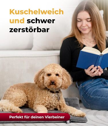 Килимок для собак з наповнювачем, розмір M (65x95 см) – двосторонній, миючий – теплий, комфортний – антрацит, Made in Germany