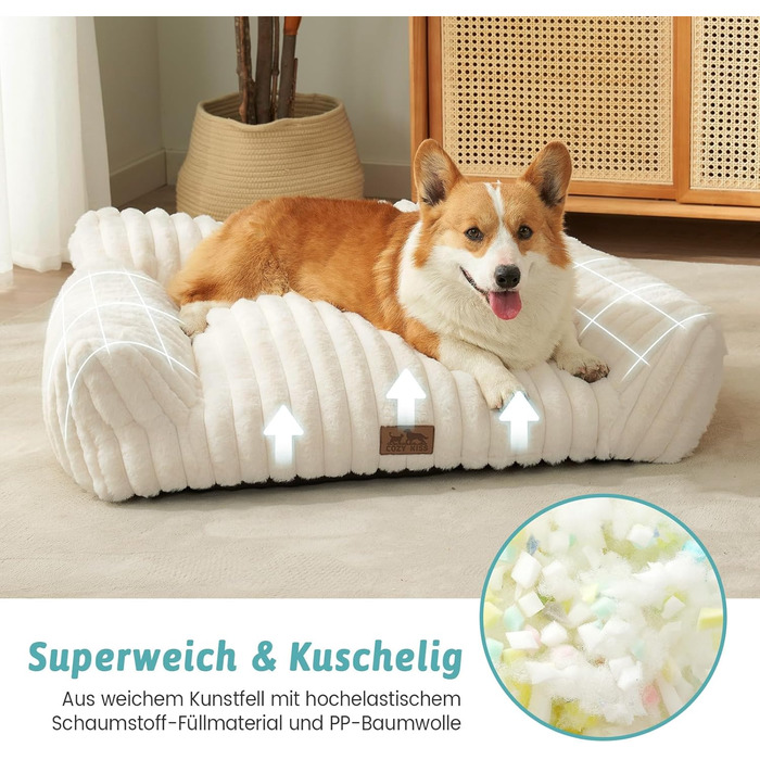 М'яке ліжко для котів та собак, ліжко-лежанка для домашніх тварин, 80x60x33 см, кремовий колір